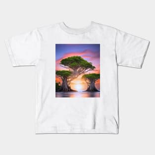 Surreal Banyan Sunset Kids T-Shirt